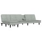 vidaXL Schlafsofa in L-Form Hellgrau 255x140x70 cm Samt vidaXL Schlafsofa in L-Form Hellgrau 255x140x70 cm Samt
