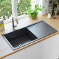 vidaXL Handgefertigte Küchenspüle Schwarz Edelstahl vidaXL Handgefertigte Küchenspüle Schwarz Edelstahl