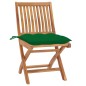 Gartenstühle 2 Stk. mit Grünen Kissen Massivholz Teak Gartenstühle 2 Stk. mit Grünen Kissen Massivholz Teak