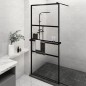 vidaXL Duschwand mit Ablage für Walk-In-Dusche Schwarz 90x195 cm ESG vidaXL Duschwand mit Ablage für Walk-In-Dusche Schwarz 90x195 cm ESG