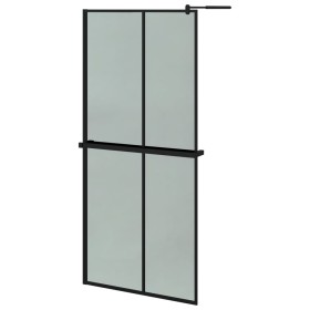vidaXL Duschwand mit Ablage für Walk-In-Dusche Schwarz 90x195 cm ESG