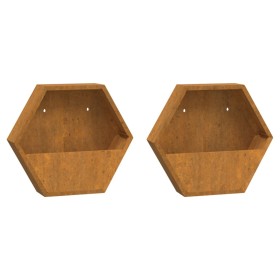 vidaXL Wand-Pflanzkübel 2 Stk. Rostig Cortenstahl 46x10x40 cm