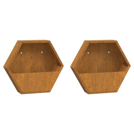 vidaXL Wand-Pflanzkübel 2 Stk. Rostig Cortenstahl 46x10x40 cm