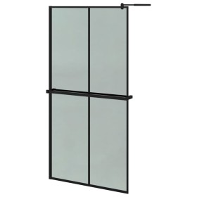 vidaXL Duschwand mit Ablage für Walk-In-Dusche Schwarz 100x195 cm ESG