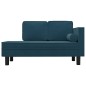 vidaXL Chaiselongue mit Kissen und Nackenrolle Blau Samt vidaXL Chaiselongue mit Kissen und Nackenrolle Blau Samt