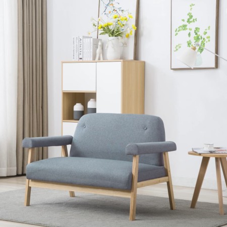 vidaXL 2-Sitzer-Sofa Stoff Hellgrau