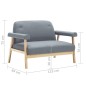 vidaXL 2-Sitzer-Sofa Stoff Hellgrau vidaXL 2-Sitzer-Sofa Stoff Hellgrau