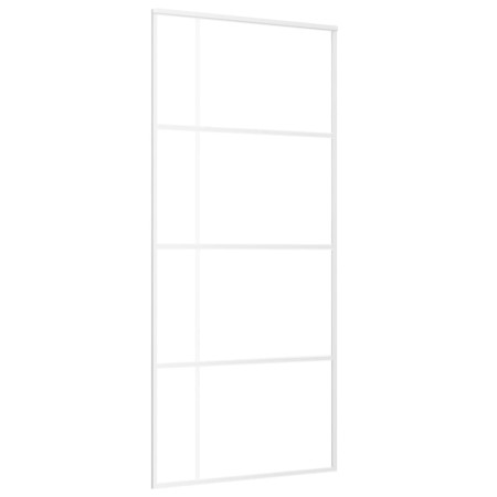 vidaXL Schiebetür ESG-Glas und Aluminium 90x205 cm Weiß