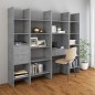 vidaXL 4-tlg. Bücherregal-Set Betongrau Holzwerkstoff vidaXL 4-tlg. Bücherregal-Set Betongrau Holzwerkstoff