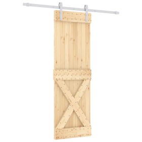 vidaXL Schiebetür mit Beschlag 70x210 cm Massivholz Kiefer
