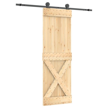 vidaXL Schiebetür mit Beschlag 70x210 cm Massivholz Kiefer