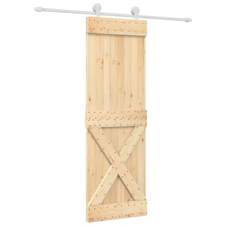 vidaXL Schiebetür mit Beschlag 70x210 cm Massivholz Kiefer