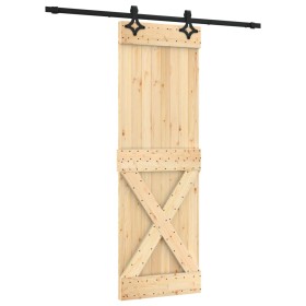 vidaXL Schiebetür mit Beschlag 70x210 cm Massivholz Kiefer