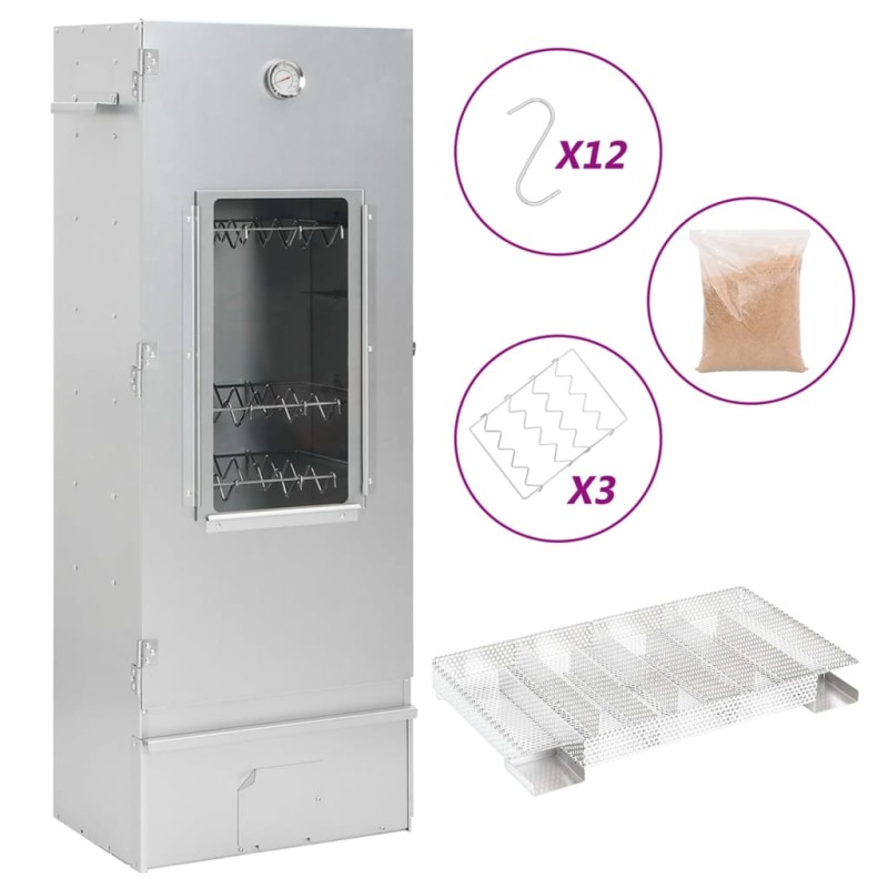 vidaXL Räucherofen mit Kaltrauchgenerator Verzinkter Stahl vidaXL Räucherofen mit Kaltrauchgenerator Verzinkter Stahl