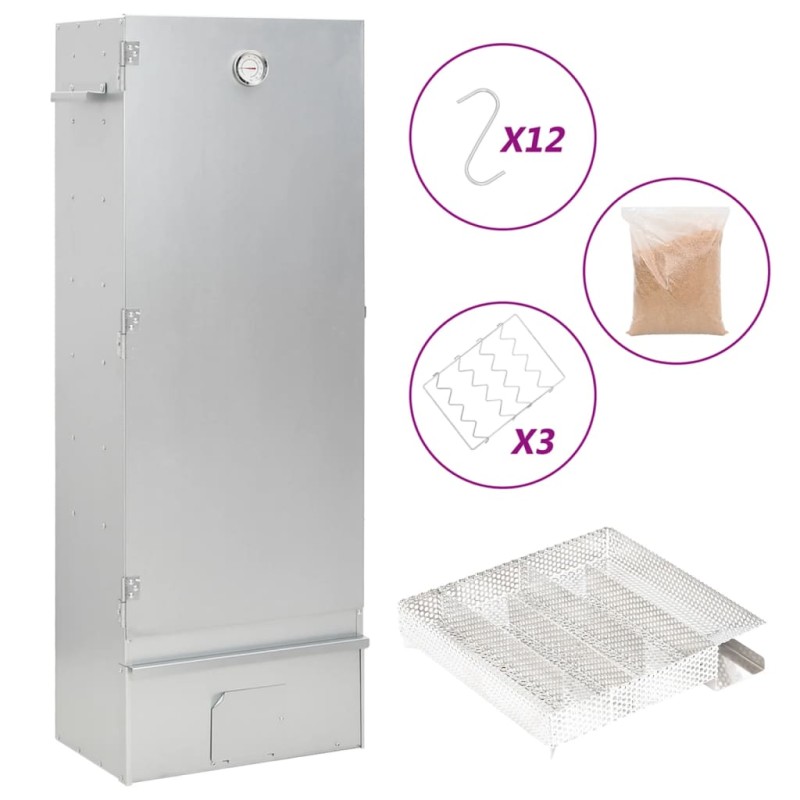 vidaXL Räucherofen mit Kaltrauchgenerator Verzinkter Stahl vidaXL Räucherofen mit Kaltrauchgenerator Verzinkter Stahl