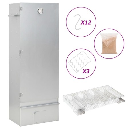 vidaXL Räucherofen mit Kaltrauchgenerator Verzinkter Stahl
