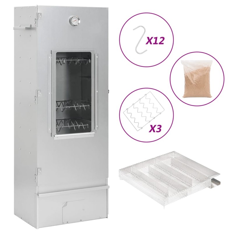 vidaXL Räucherofen mit Kaltrauchgenerator Verzinkter Stahl vidaXL Räucherofen mit Kaltrauchgenerator Verzinkter Stahl