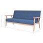 vidaXL 3-tlg. Sofagarnitur Stoff Blau vidaXL 3-tlg. Sofagarnitur Stoff Blau
