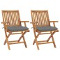 vidaXL Gartenstühle 2 Stk. mit Grauen Kissen Massivholz Teak vidaXL Gartenstühle 2 Stk. mit Grauen Kissen Massivholz Teak