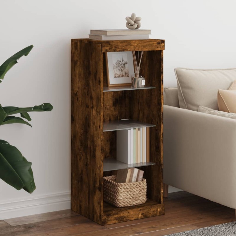 vidaXL Sideboard mit LED-Leuchten Räuchereiche 41x37x100 cm vidaXL Sideboard mit LED-Leuchten Räuchereiche 41x37x100 cm