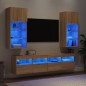 vidaXL 5-tlg. Wohnwand mit LED-Beleuchtung Sonoma-Eiche Holzwerkstoff vidaXL 5-tlg. Wohnwand mit LED-Beleuchtung Sonoma-Eiche Holzwerkstoff