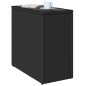 vidaXL Garten-Beistelltisch mit Glasplatte Schwarz 58x27,5x55cm Rattan vidaXL Garten-Beistelltisch mit Glasplatte Schwarz 58x27,5x55cm Rattan