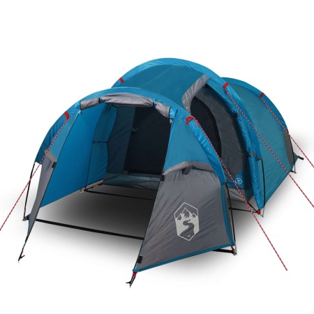 vidaXL Campingzelt 3 Personen Blau 370x185x116 cm 185T Taft