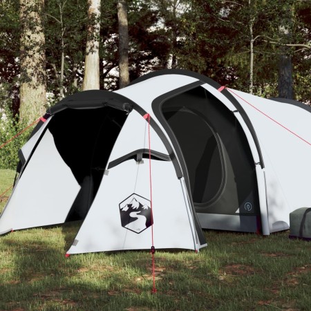 vidaXL Campingzelt 3 Personen Weiß 370x185x116 cm 190T Taft