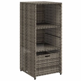 vidaXL Gartenschrank Grau 50x55x115 cm Poly Rattan