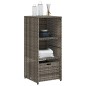 vidaXL Gartenschrank Grau 50x55x115 cm Poly Rattan vidaXL Gartenschrank Grau 50x55x115 cm Poly Rattan