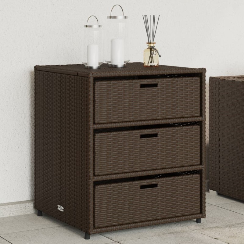 vidaXL Gartenschrank Braun 55x59x69 cm Poly Rattan vidaXL Gartenschrank Braun 55x59x69 cm Poly Rattan