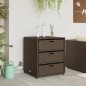 vidaXL Gartenschrank Braun 55x59x69 cm Poly Rattan vidaXL Gartenschrank Braun 55x59x69 cm Poly Rattan