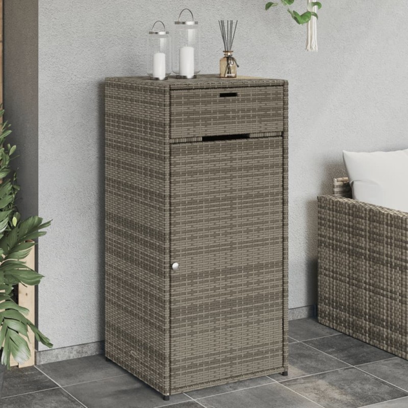 vidaXL Gartenschrank Grau 55x55x111 cm Poly Rattan vidaXL Gartenschrank Grau 55x55x111 cm Poly Rattan