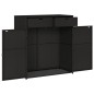vidaXL Gartenschrank Schwarz 105x55x113 cm Poly Rattan vidaXL Gartenschrank Schwarz 105x55x113 cm Poly Rattan