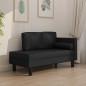 vidaXL Chaiselongue mit Kissen und Nackenrolle Schwarz Kunstleder vidaXL Chaiselongue mit Kissen und Nackenrolle Schwarz Kunstleder