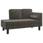 vidaXL Chaiselongue mit Kissen und Nackenrolle Dunkelgrau Samt vidaXL Chaiselongue mit Kissen und Nackenrolle Dunkelgrau Samt