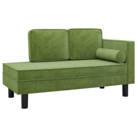 vidaXL Chaiselongue mit Kissen und Nackenrolle Hellgrün Samt