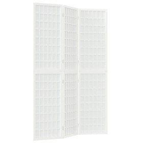 vidaXL 3-tlg. Paravent Japanischer Stil Faltbar 120x170 cm Weiß