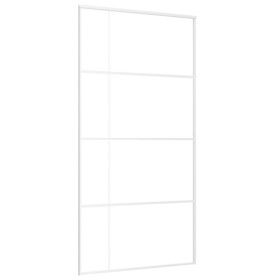vidaXL Schiebetür ESG Glas und Aluminium mattiert 102,5x205 cm Weiß