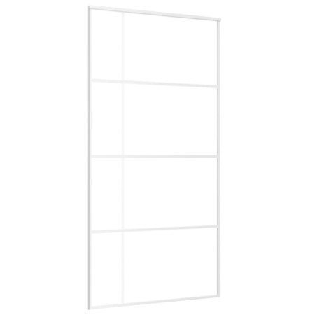 vidaXL Schiebetür ESG Glas und Aluminium mattiert 102,5x205 cm Weiß