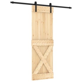 vidaXL Schiebetür mit Beschlag 70x210 cm Massivholz Kiefer