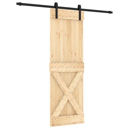 vidaXL Schiebetür mit Beschlag 70x210 cm Massivholz Kiefer