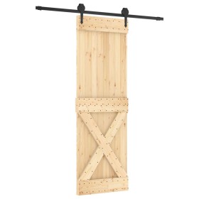 vidaXL Schiebetür mit Beschlag 70x210 cm Massivholz Kiefer