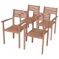 Gartenstühle 4 Stk. mit Anthrazit Kissen Massivholz Teak Gartenstühle 4 Stk. mit Anthrazit Kissen Massivholz Teak