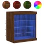 vidaXL Sideboard mit LED-Leuchten Braun Eichen-Optik 60,5x37x67 cm vidaXL Sideboard mit LED-Leuchten Braun Eichen-Optik 60,5x37x67 cm