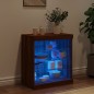 vidaXL Sideboard mit LED-Leuchten Braun Eichen-Optik 60,5x37x67 cm vidaXL Sideboard mit LED-Leuchten Braun Eichen-Optik 60,5x37x67 cm