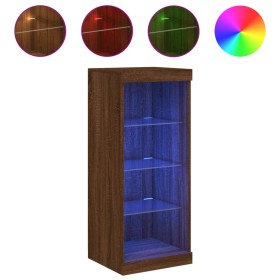vidaXL Sideboard mit LED-Leuchten Braun Eichen-Optik 41x37x100 cm