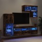 vidaXL 6-tlg. Wohnwand mit LED-Beleuchtung Räuchereiche Holzwerkstoff vidaXL 6-tlg. Wohnwand mit LED-Beleuchtung Räuchereiche Holzwerkstoff