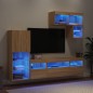 vidaXL 6-tlg. Wohnwand mit LED-Beleuchtung Sonoma-Eiche Holzwerkstoff vidaXL 6-tlg. Wohnwand mit LED-Beleuchtung Sonoma-Eiche Holzwerkstoff