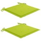 vidaXL Gartenstühle 2 Stk. mit Hellgrünen Kissen Teak Massivholz vidaXL Gartenstühle 2 Stk. mit Hellgrünen Kissen Teak Massivholz